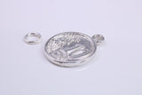 10 Cents Charm, Traditional Charm, Made from Solid 925 Grade Sterling Silver, Complete with Attachment Link