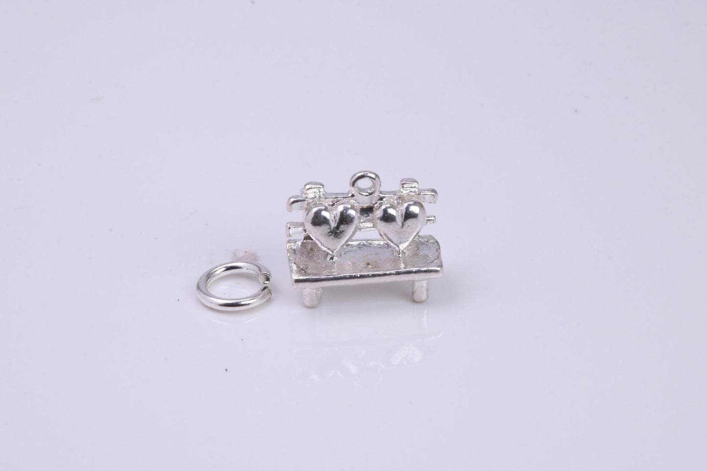 Lovers Bench Charm, Traditional Charm, Made from Solid 925 Grade Sterling Silver, Complete with Attachment Link