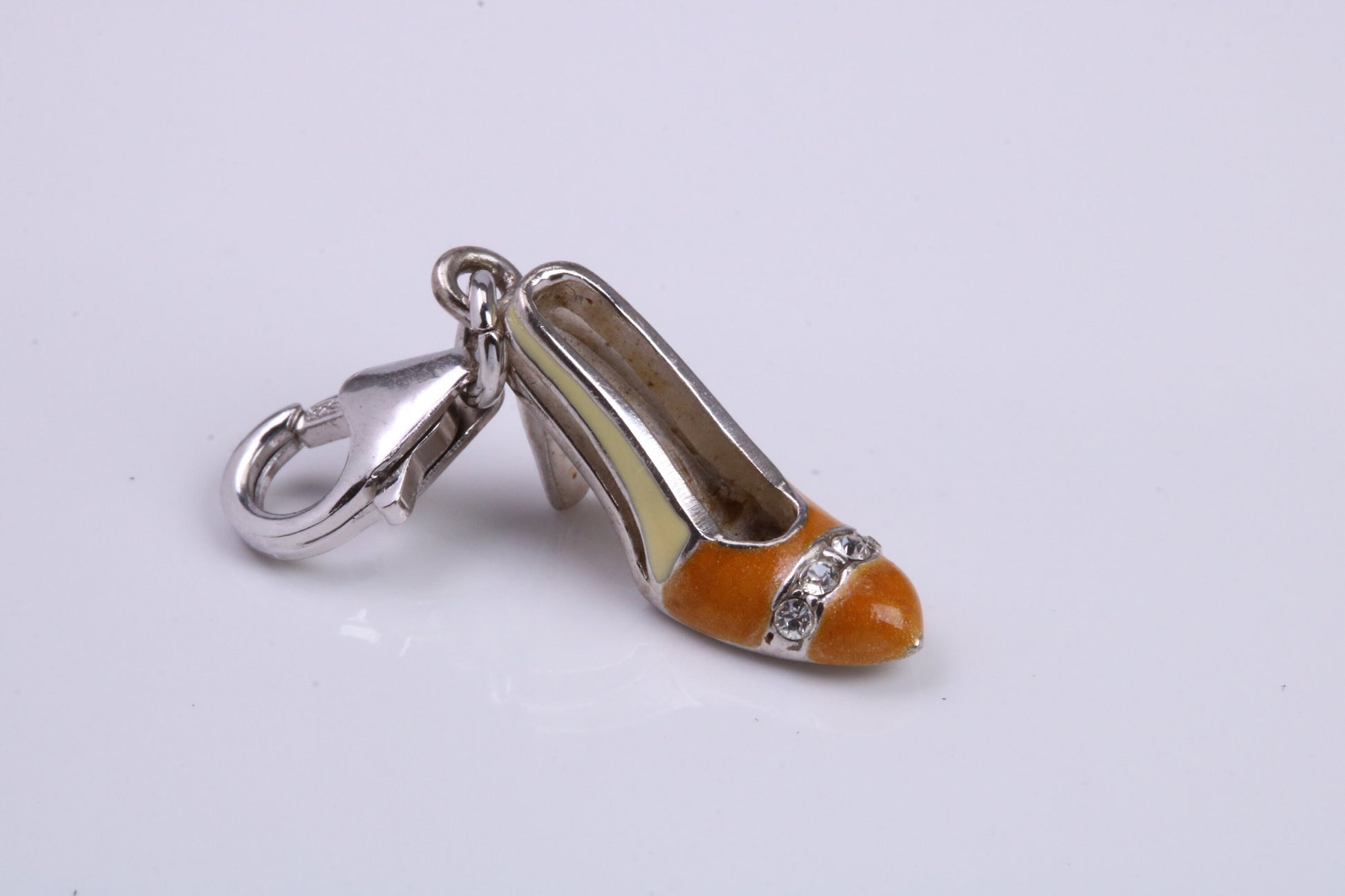 Stiletto Charm, Traditional Charm, Made from Solid 925 Grade Sterling Silver, Complete with Attachment Link