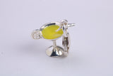 Cocktail Glass Charm, Traditional Charm, Made from Solid 925 Grade Sterling Silver, Complete with Attachment Link