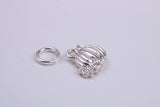 Pumpkin Charm, Traditional Charm, Made from Solid 925 Grade Sterling Silver, Complete with Attachment Link
