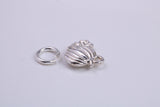 Pumpkin Charm, Traditional Charm, Made from Solid 925 Grade Sterling Silver, Complete with Attachment Link