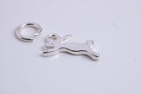 Hare Charm, Traditional Charm, Made from Solid 925 Grade Sterling Silver, Complete with Attachment Link