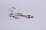 Musical Treble Clef Note Charm, Traditional Charm, Made from Solid 925 Grade Sterling Silver, Complete with Attachment Link