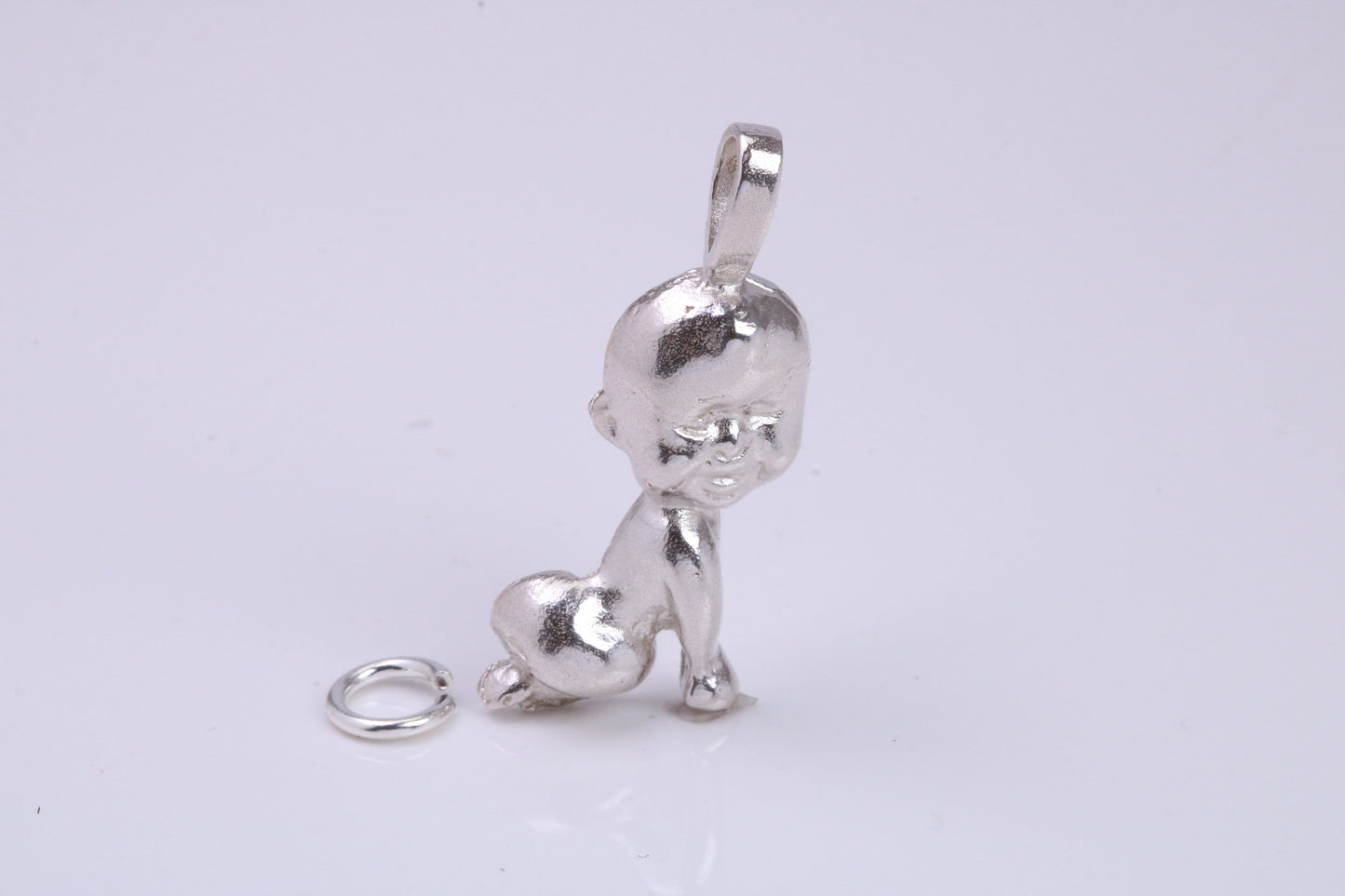 Baby Charm, Traditional Charm, Made from Solid 925 Grade Sterling Silver, Complete with Attachment Link