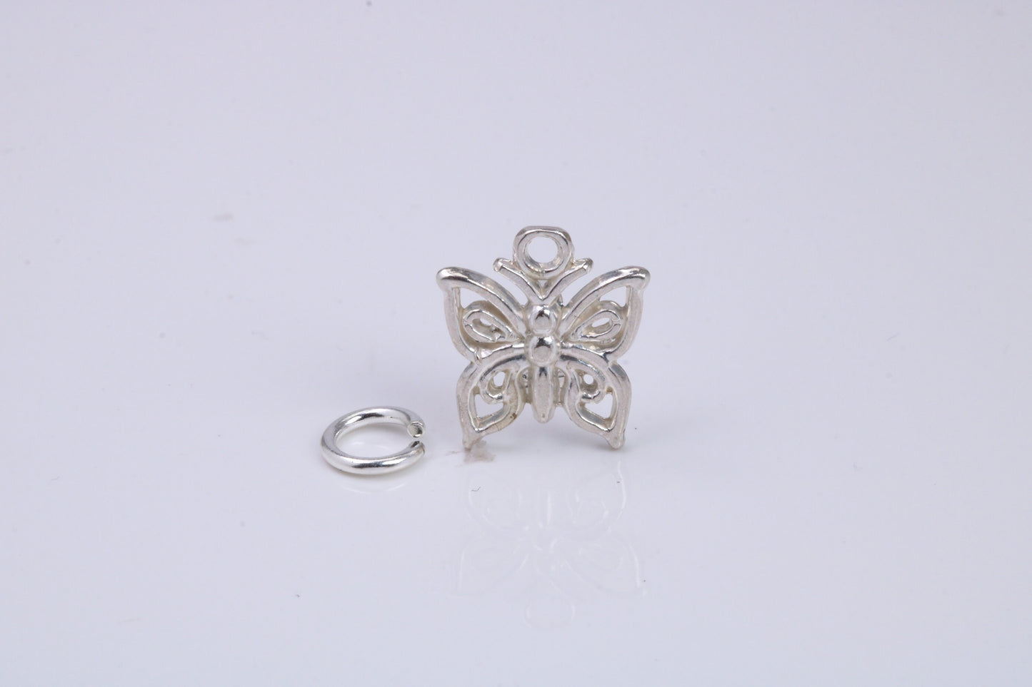 Butterfly Charm, Traditional Charm, Made from Solid 925 Grade Sterling Silver, Complete with Attachment Link