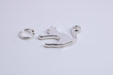 Cat Charm, Traditional Charm, Made from Solid 925 Grade Sterling Silver, Complete with Attachment Link