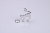 Cat Charm, Traditional Charm, Made from Solid 925 Grade Sterling Silver, Complete with Attachment Link