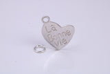 La Bonne Vie Charm, Traditional Charm, Made from Solid 925 Grade Sterling Silver, Complete with Attachment Link