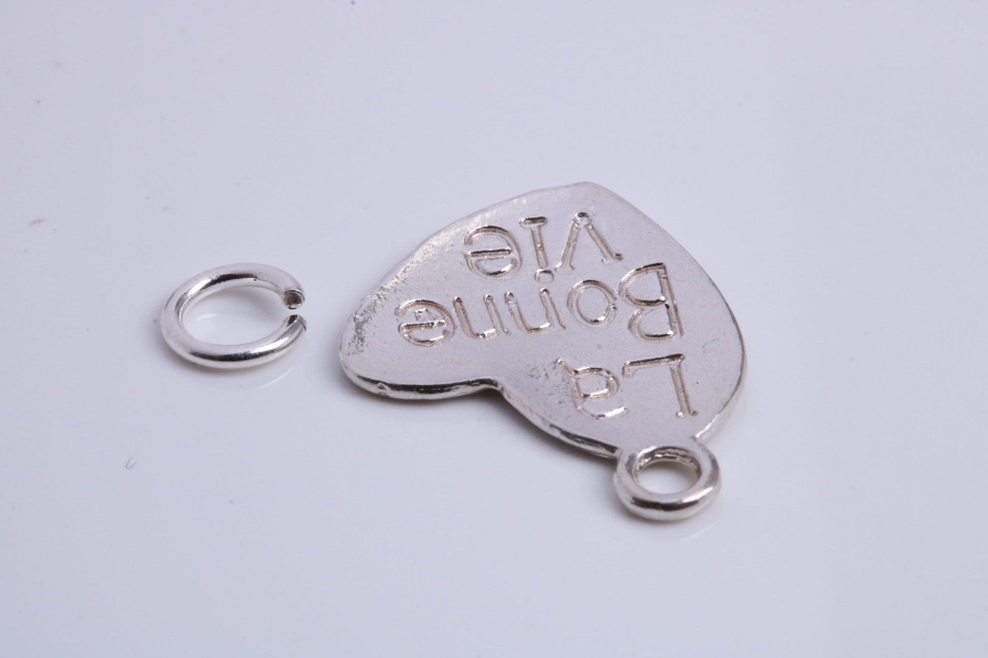 La Bonne Vie Charm, Traditional Charm, Made from Solid 925 Grade Sterling Silver, Complete with Attachment Link