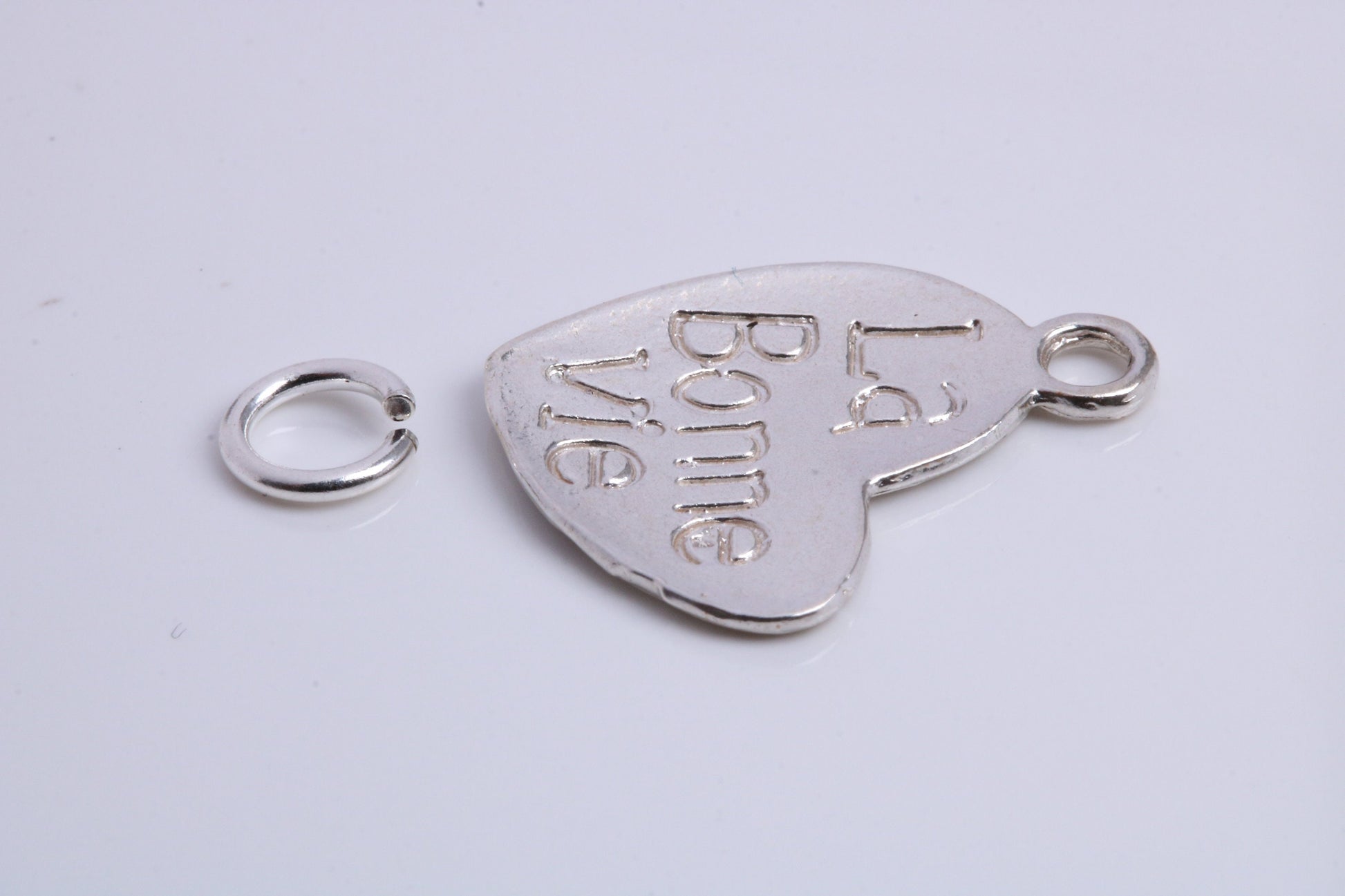 La Bonne Vie Charm, Traditional Charm, Made from Solid 925 Grade Sterling Silver, Complete with Attachment Link