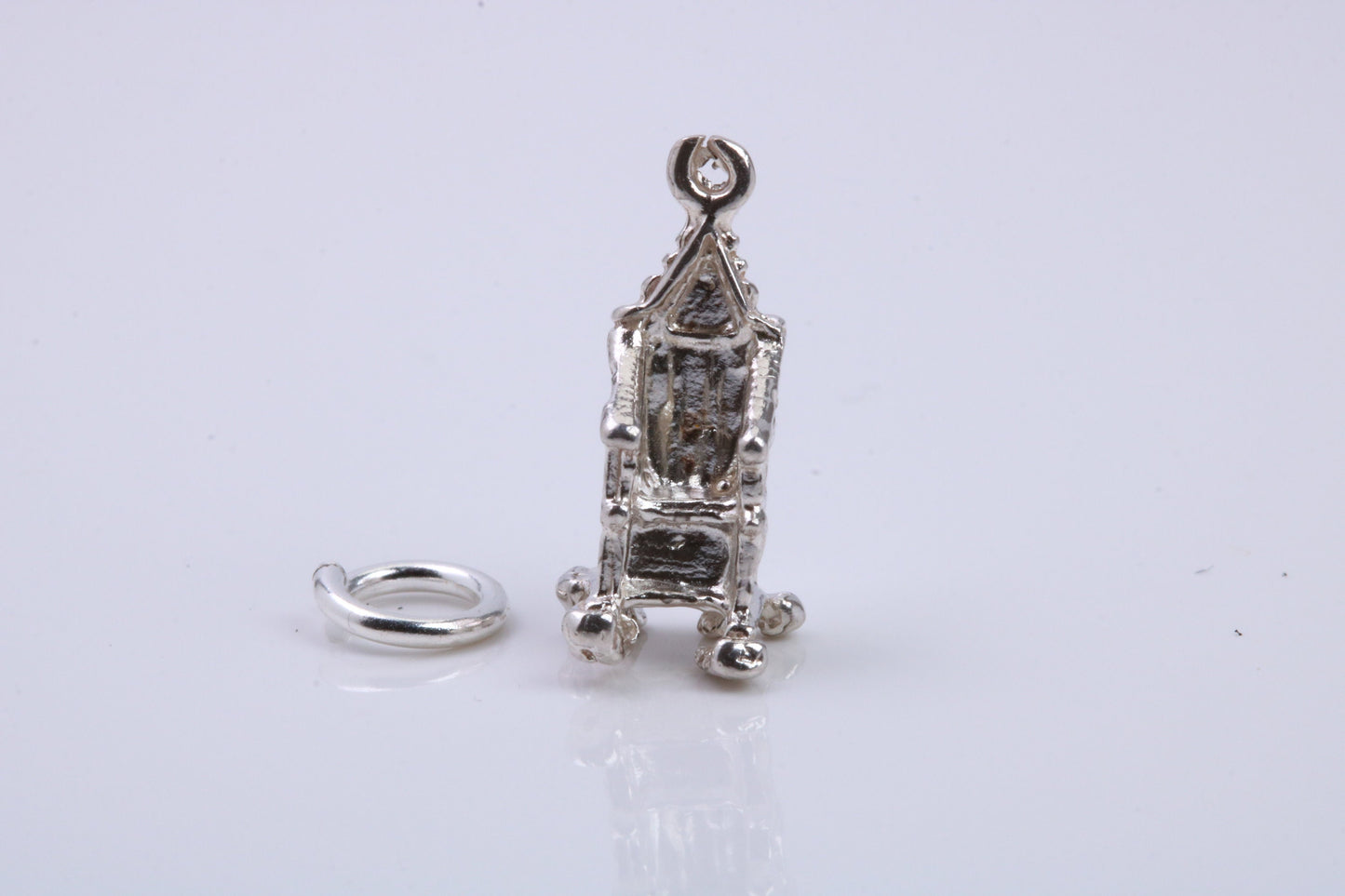Throne Charm, Traditional Charm, Made from Solid 925 Grade Sterling Silver, Complete with Attachment Link