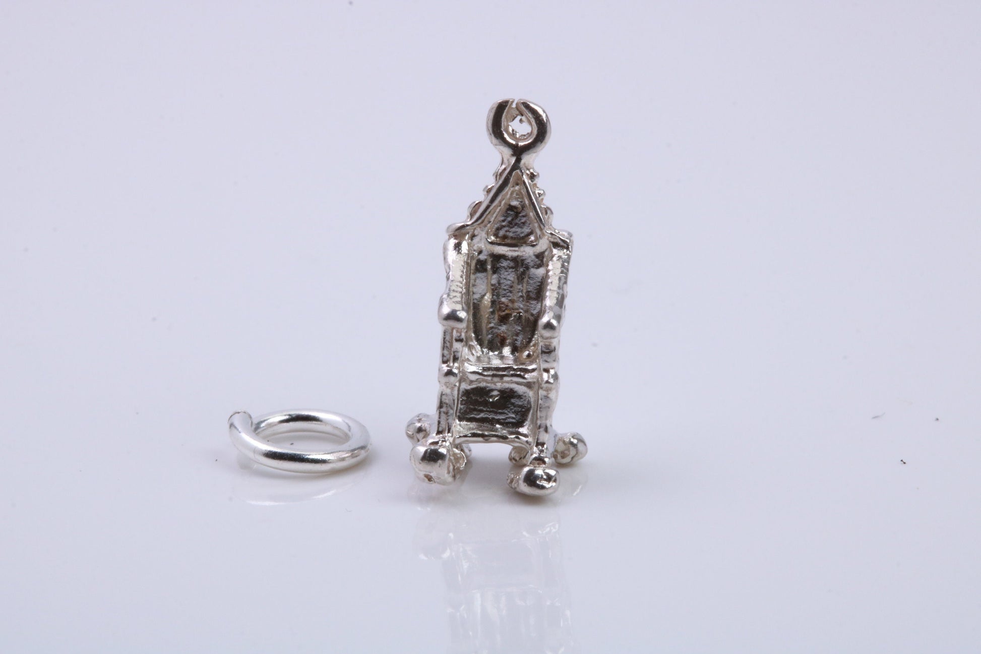 Throne Charm, Traditional Charm, Made from Solid 925 Grade Sterling Silver, Complete with Attachment Link
