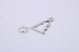 Christmas Tree Charm, Traditional Charm, Made from Solid 925 Grade Sterling Silver, Complete with Attachment Link
