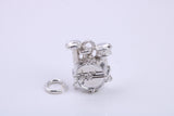 Drum Set Charm, Traditional Charm, Made from Solid 925 Grade Sterling Silver, Complete with Attachment Link