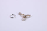 Trinity Knot Charm, Traditional Charm, Made from Solid 925 Grade Sterling Silver, Complete with Attachment Link