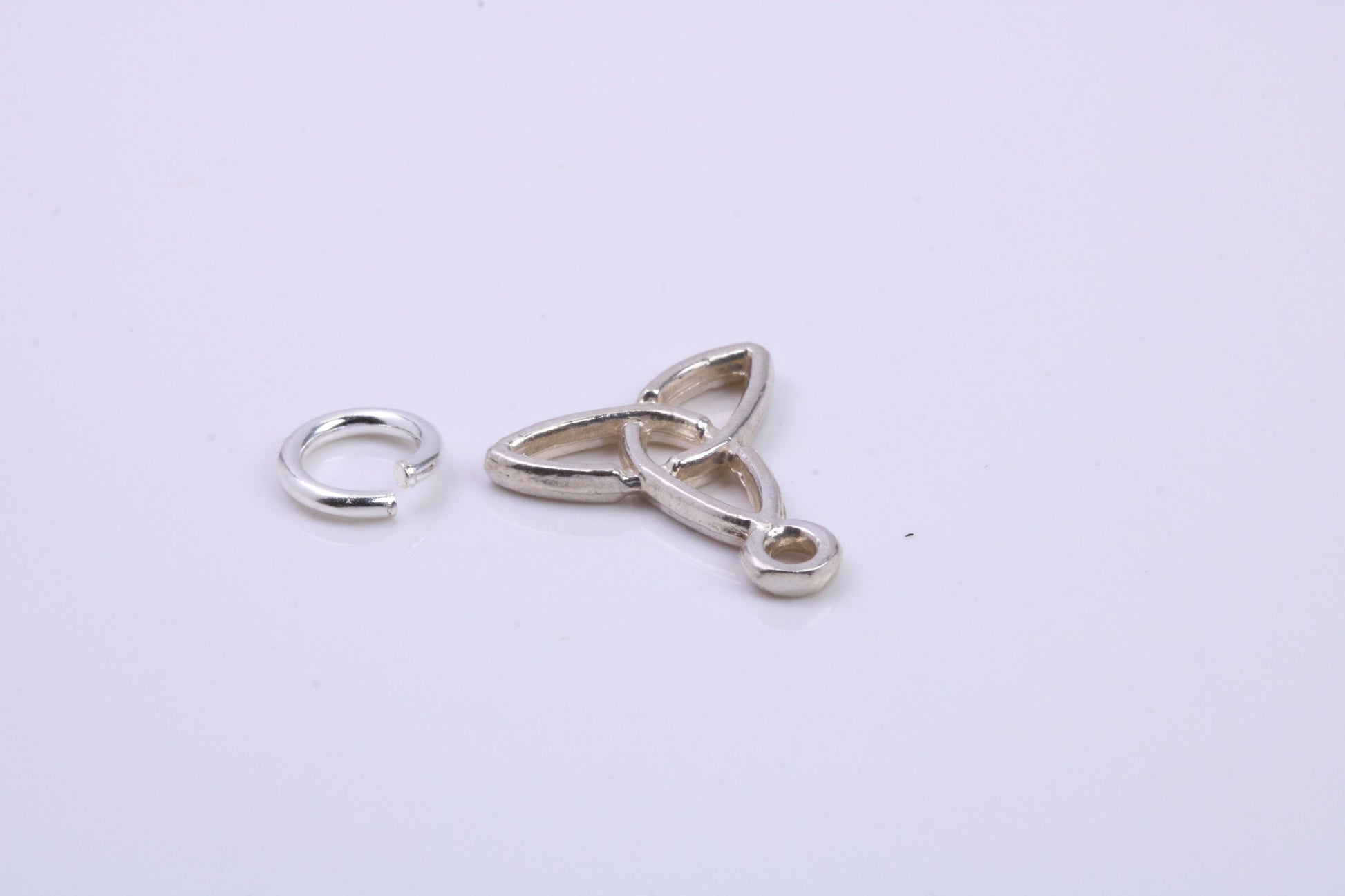 Trinity Knot Charm, Traditional Charm, Made from Solid 925 Grade Sterling Silver, Complete with Attachment Link
