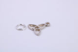 Trinity Knot Charm, Traditional Charm, Made from Solid 925 Grade Sterling Silver, Complete with Attachment Link