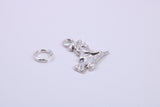 Witch on Broom Stick Charm, Traditional Charm, Made from Solid 925 Grade Sterling Silver, Complete with Attachment Link
