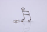 Musical Beam Note Charm, Traditional Charm, Made from Solid 925 Grade Sterling Silver, Complete with Attachment Link