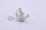 Garden Watering Can Charm, Traditional Charm, Made from Solid 925 Grade Sterling Silver, Complete with Attachment Link