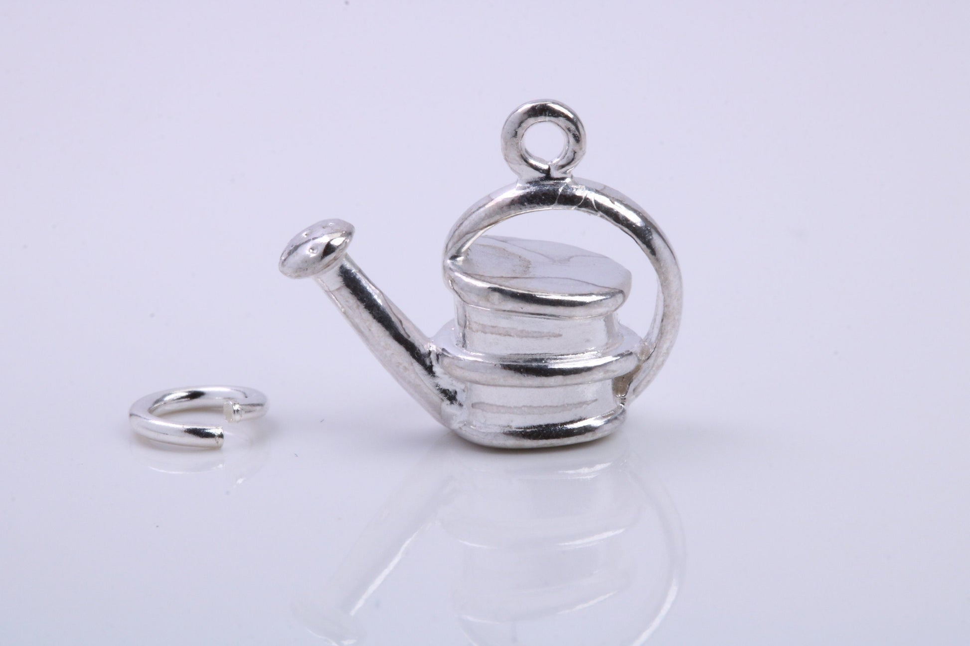 Garden Watering Can Charm, Traditional Charm, Made from Solid 925 Grade Sterling Silver, Complete with Attachment Link