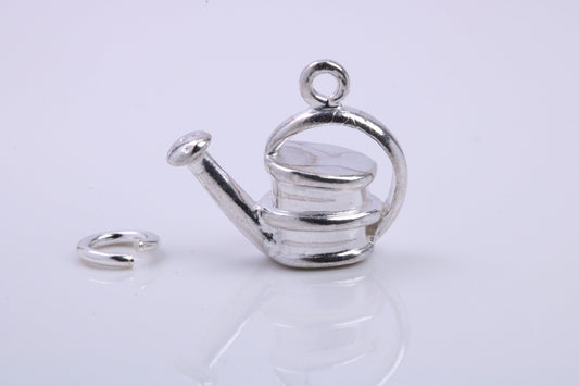 Garden Watering Can Charm, Traditional Charm, Made from Solid 925 Grade Sterling Silver, Complete with Attachment Link