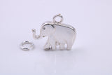 African Elephant Charm, Traditional Charm, Made from Solid 925 Grade Sterling Silver, Complete with Attachment Link