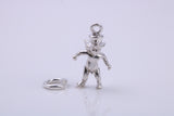 Leprechaun Charm, Traditional Charm, Made from Solid 925 Grade Sterling Silver, Complete with Attachment Link