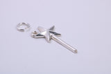 Princess Magic Wand Charm, Traditional Charm, Made from Solid 925 Grade Sterling Silver, Complete with Attachment Link