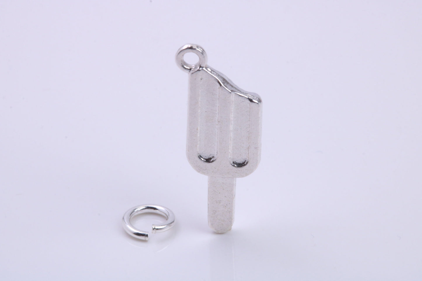 Ice Lolly Charm, Traditional Charm, Made from Solid 925 Grade Sterling Silver, Complete with Attachment Link