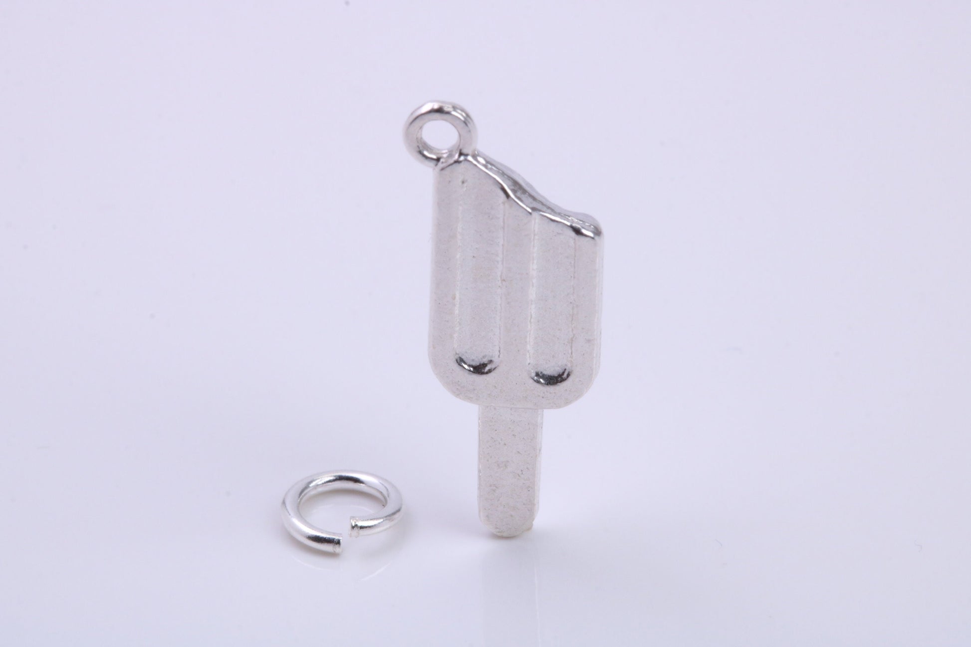 Ice Lolly Charm, Traditional Charm, Made from Solid 925 Grade Sterling Silver, Complete with Attachment Link