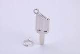 Ice Lolly Charm, Traditional Charm, Made from Solid 925 Grade Sterling Silver, Complete with Attachment Link