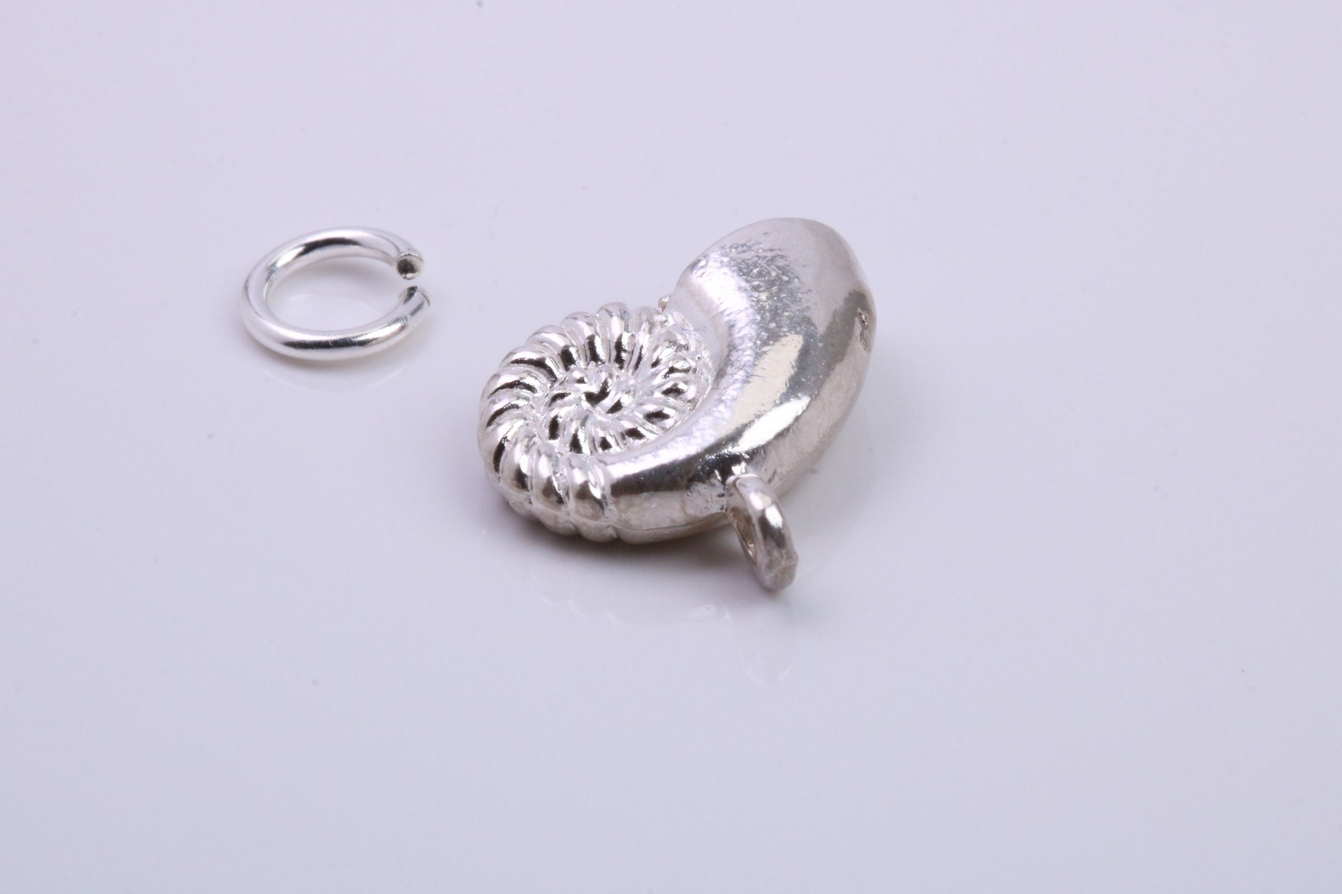 Sea Shell Charm, Traditional Charm, Made from Solid 925 Grade Sterling Silver, Complete with Attachment Link