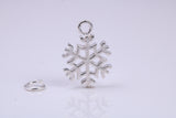 Snow Flake Charm, Traditional Charm, Made from Solid 925 Grade Sterling Silver, Complete with Attachment Link