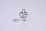Love My Dog Charm, Traditional Charm, Made from Solid 925 Grade Sterling Silver, Complete with Attachment Link