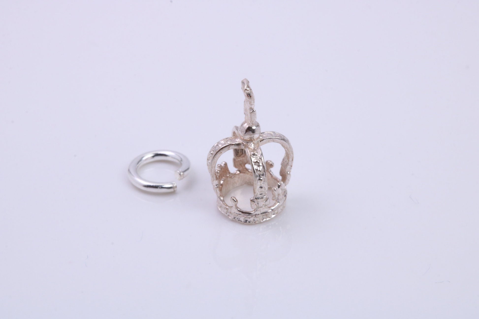 Royal Crown Charm, Traditional Charm, Made from Solid 925 Grade Sterling Silver, Complete with Attachment Link