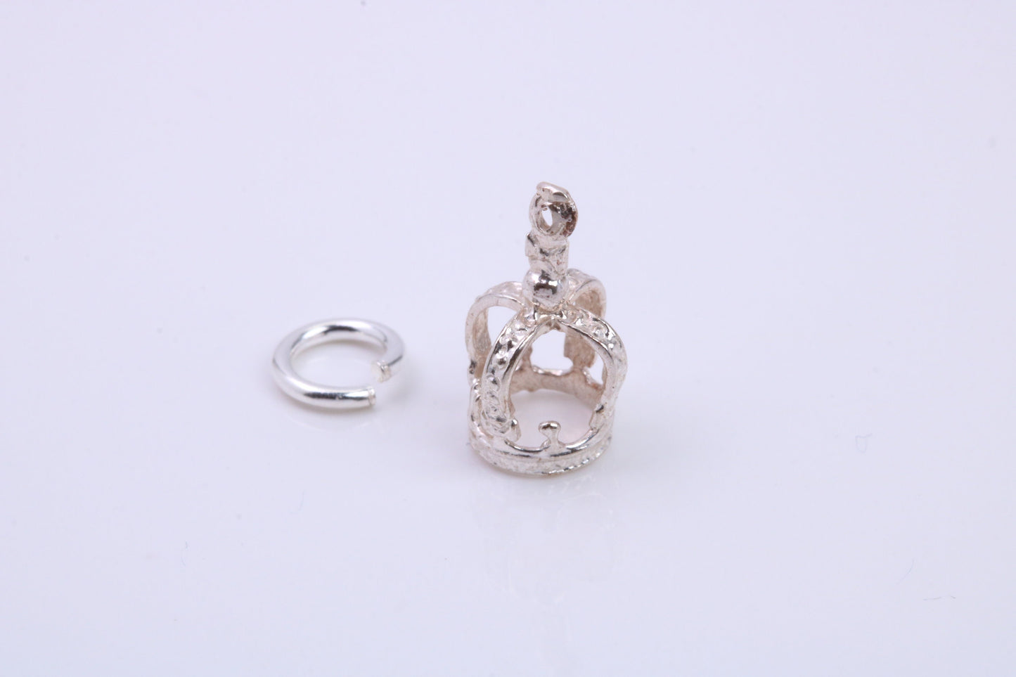 Royal Crown Charm, Traditional Charm, Made from Solid 925 Grade Sterling Silver, Complete with Attachment Link