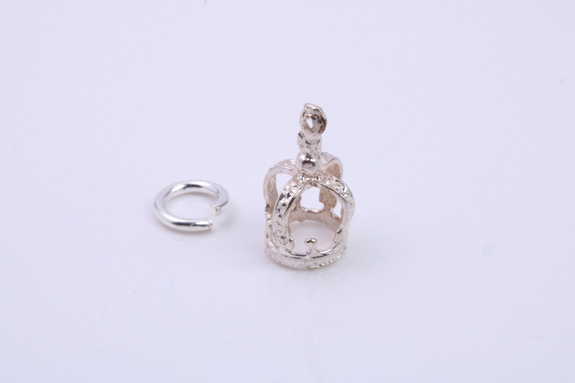 Royal Crown Charm, Traditional Charm, Made from Solid 925 Grade Sterling Silver, Complete with Attachment Link