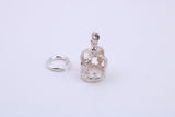 Royal Crown Charm, Traditional Charm, Made from Solid 925 Grade Sterling Silver, Complete with Attachment Link