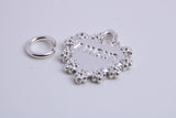 Love Amour Charm, Traditional Charm, Made from Solid 925 Grade Sterling Silver, Complete with Attachment Link