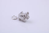 Scottish Terrier Dog Charm, Traditional Charm, Made from Solid 925 Grade Sterling Silver, Complete with Attachment Link