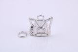 Back Pack Charm, Traditional Charm, Made from Solid 925 Grade Sterling Silver, Complete with Attachment Link