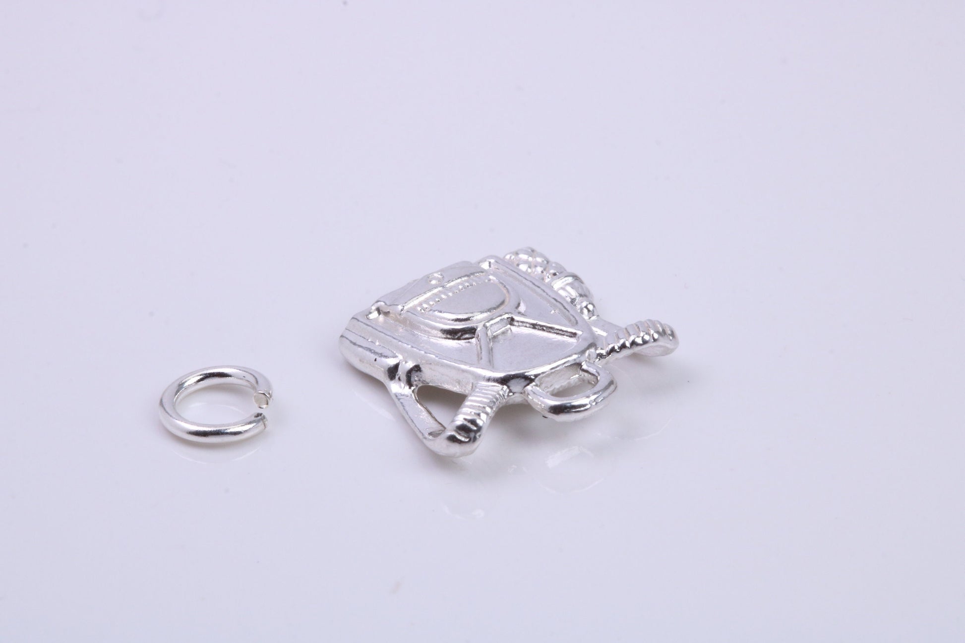 Back Pack Charm, Traditional Charm, Made from Solid 925 Grade Sterling Silver, Complete with Attachment Link
