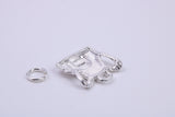 Back Pack Charm, Traditional Charm, Made from Solid 925 Grade Sterling Silver, Complete with Attachment Link
