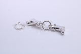 Pair of Wellington Boots Charm, Traditional Charm, Made from Solid 925 Grade Sterling Silver, Complete with Attachment Link