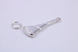 Make Up Brush Charm, Traditional Charm, Made from Solid 925 Grade Sterling Silver, Complete with Attachment Link