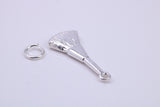 Make Up Brush Charm, Traditional Charm, Made from Solid 925 Grade Sterling Silver, Complete with Attachment Link