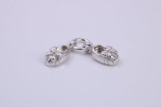 Baby Shoes Charm, Traditional Charm, Made from Solid 925 Grade Sterling Silver, Complete with Attachment Link