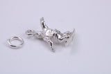 Surfer Charm, Traditional Charm, Made from Solid 925 Grade Sterling Silver, Complete with Attachment Link